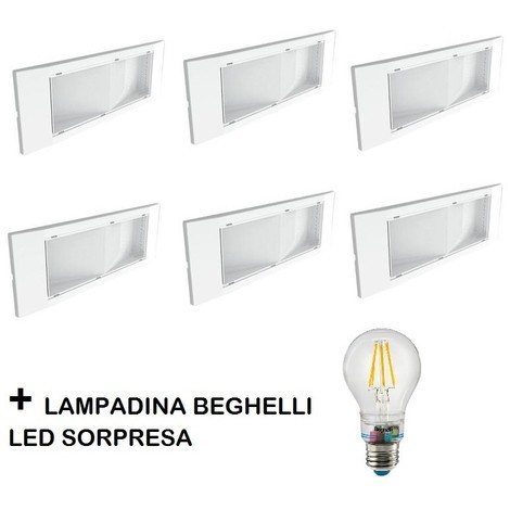 Lampada Emergenza Beghelli Da Incasso.Kit 6 Lampade Emergenza Beghelli 1499 Led Omaggio Lampadina Beghelli Sorpresa Anti Black Out K68106 11