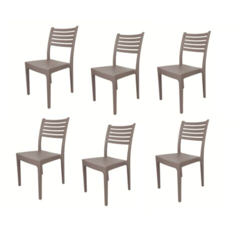 KIT 6 SEDIE POLIPROPILENE BAR RISTORANTE SEDIA INTERNO ESTERNO GIARDINO TORTORA OL