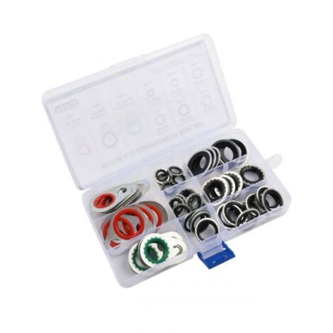 kit 60 Rondelle Guarnizioni AC Metallo Gommato Per Compressore Aria Condizionata