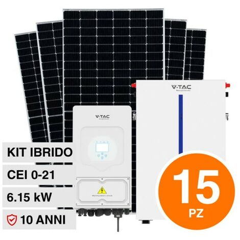 KIT FOTOVOLTAICO 10kW CON ACCUMULO LiFePO4 9.6 kWh E INVERTER