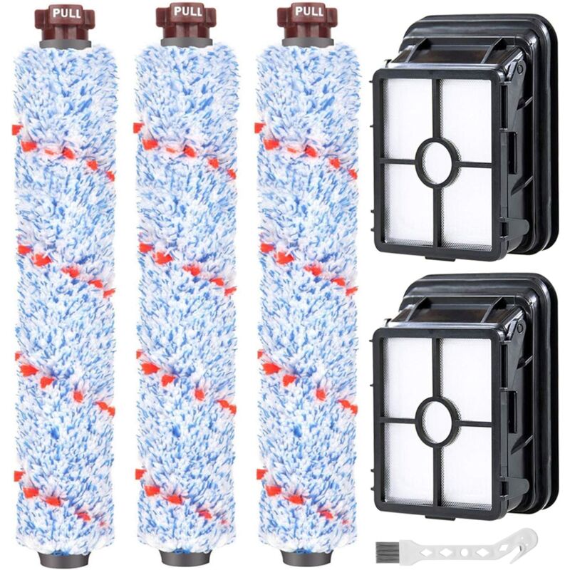 Kit 6pcs Remplacement Brosse Rouleau Bissell Filtres Bissell Crosswave 17132 et 2225N Series Accessoires de Nettoyage Bissell