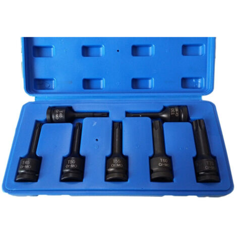 Kit 7 Clés à Douille à Chocs 1/2" Torx T30 - T70 Pour Visseuse à Chocs Pneumatique