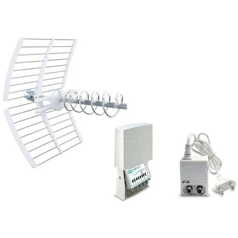 Kit 8 5G T2 antenna 5G Elika 700C UHF con amplificatore e alimentatore mini power FRACARRO 217974