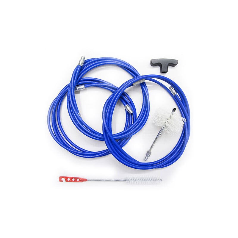 MBM - Cheminee Kit de ramonage de cheminee 9 m pour conduit a pellets, dn 80, brosse articulee professionnelle