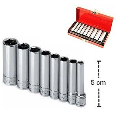 Kit 9 Pcs 1/4" Long Compass Wrenches For Candles 5-13mm Chrome Vanadium