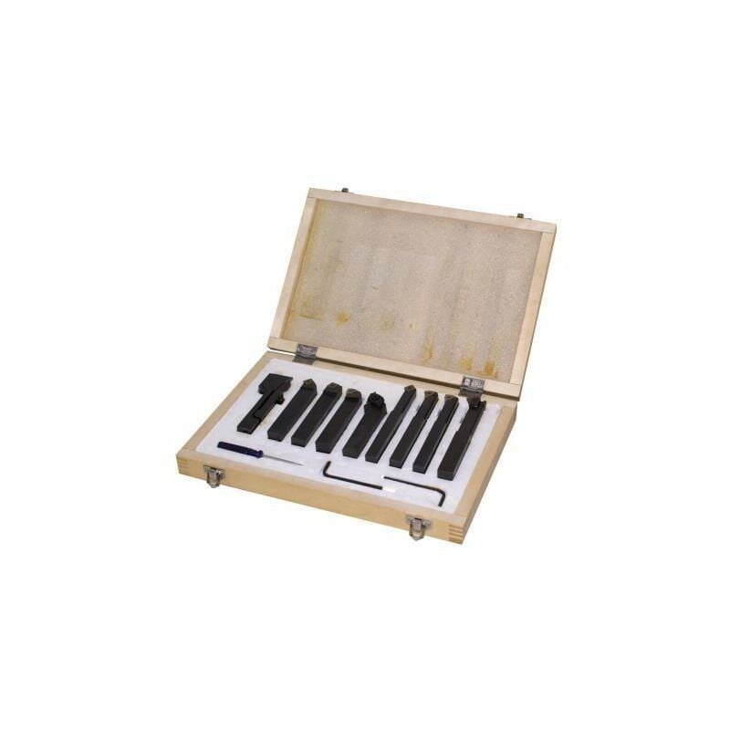 Holzmann - Kit 9 pcs inexable arbide tool holder set with insert for lathe 9tlg16