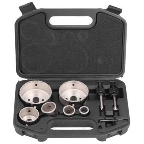 Kit 9 scies cloches pour carrelage - Métal - Outil coupe verre - Ensemble complet forage carrelage et verre