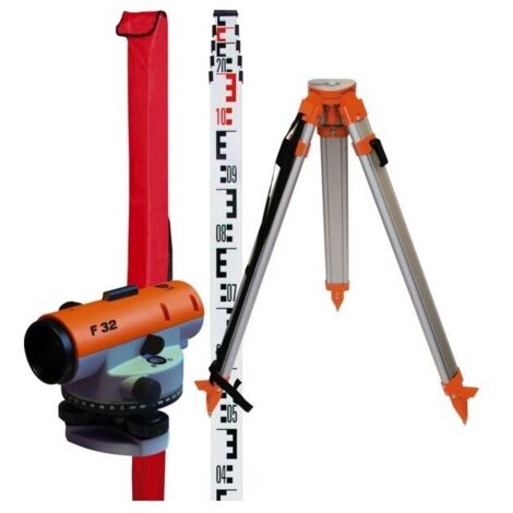 Kit A Niveler F32 - 1 Niveau +1 Mire + 1 Trepied Enaluminium - Nedo