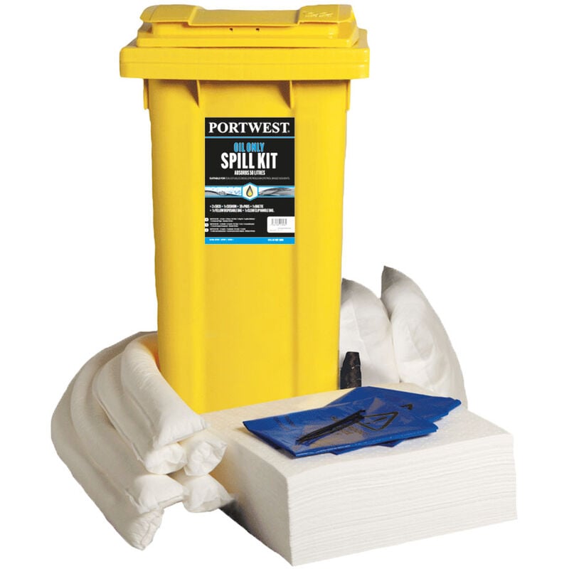 kit absorbants 120 litres pour hydrocarbures uniquement - Blanc - PORTWEST