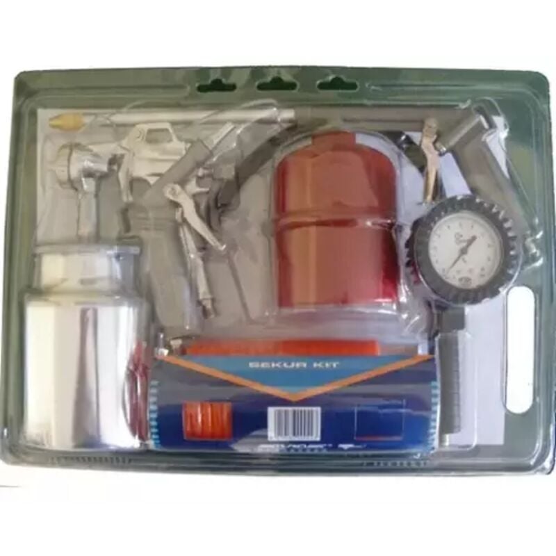 Sodise - Kit accessoires pneumatiques, pistolet à peinture, soufflette à bec, poignée de gonflage,tuyau spirale
