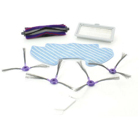 Kit accessoires I5SP pour aspirateur robot – 4 brossettes latérales – 1 filtre – 1 mop – 1 brosse – 1 peigne – Eureka