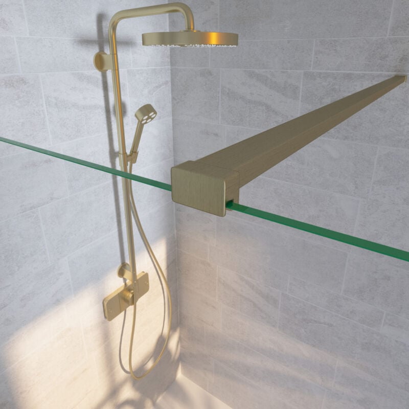 Kit Accessoires Or Mat pour paroi de douche Baléares - H.198 cm - Fabrication Française Aurys normandie