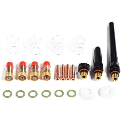 Kit Accessoires Pince Lentille Gaz Verre Torche Soudage Tig 23 Pièces Série Wp 17 18 26