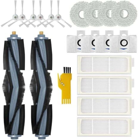 Kit accessoires pour aspirateur robot ECOVACS DEEBOT T20 OMNI T20e Omni Pièces de rechange 20 paquets 2 brosses roulantes, 4 filt