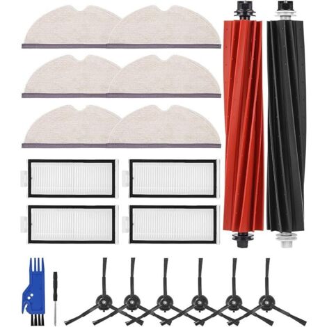 Kit accessoires pour Roborock Q5 Pro+/Q5 Pro/Q8 Max+/Q8 Max Aspirateur, Pièces de Rechange - 2 Brosse Principale, 4 HEPA Filtres,