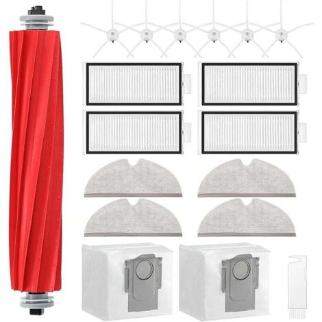Kit accessoires pour Roborock Q7, Q7+, Q7 Max, Q7 Max+ aspirateur Robot, 1 Brosse à Rouleau, 4 filtres, 4 tampons de vadrouille,
