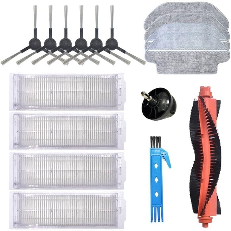 Kit accessoires pour Xiaomi XM200023 pièces aspirateur robot 2 brosse principale 4 brosse latérale 6 filtre hepa 1 vadrouilles sèc