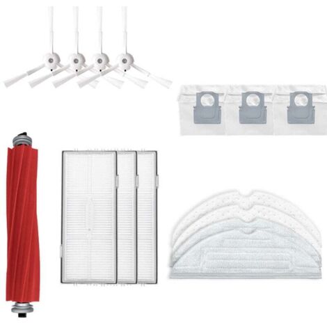 Kit Accessoires Robot Aspirateur 1 Brosse Principale 3 Filtres 4 Brosses Latérales 3 Sacs Poussière 2 Lingettes