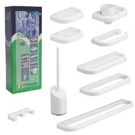 KIT ACCESSORI BAGNO SERIE LUCA MOD.NEW 9 PZ Bianco METAF
