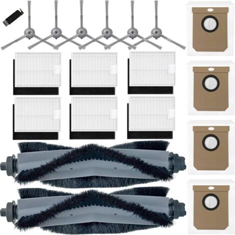 Kit accessori per Eufy Clean L60 SES / L60 Hybrid SES / L50 SES, 2 spazzole principali, 6 spazzole laterali, 6 filtri, 4 sacchetti di ricambio