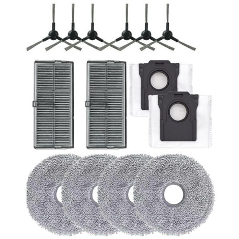 Kit accessori per robot aspirapolvere Mova E30 Ultra: 6 spazzole laterali, 2 filtri, 4 panni, 2 sacchi