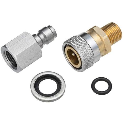 Kit adaptador para recarga de rifles de aire comprimido PCP con conexiones de liberación rápida BSP de 1/8 de pulgada.
