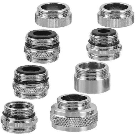 Kit adaptateur aérateur de tuyau d'arrosage GETIT, convertisseur anti-éclaboussures pour robinet de cuisine et de bureau (8 pièces).