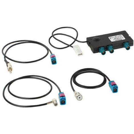 Kit adaptateur antenne amplifie AM FM - DAB DAB+ Fakra SMB Faisceaux Fakra F DIN ISO