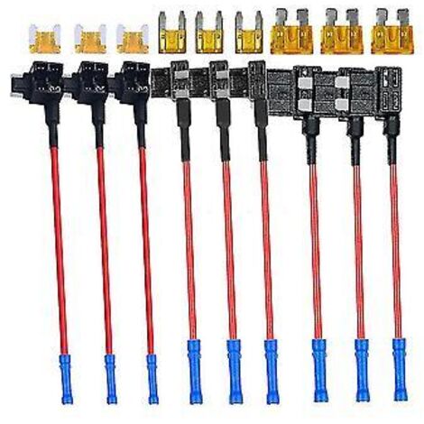 Kit adaptateur et fusible pour circuit additionnel (3 types) - Porte-fusible avec fusible pour voitures, camions et bateaux