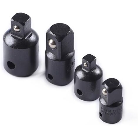 Kit adaptateur réducteur de prise à cliquet carré 4 pièces 1/2 3/8, 3/8 1/4 (Noir) Noir -