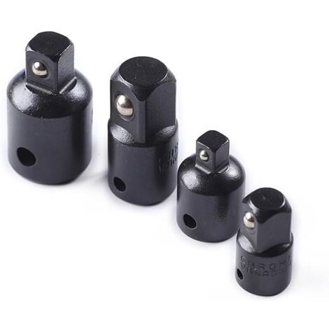 Kit adaptateur réducteur de prise à cliquet carré 4 pièces 1/2 à 3/8, 3/8 à 1/4 (Noir)