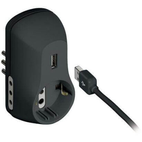 Kit adatt b3 1 pr. st ted+2 10a+usb gri - bticino