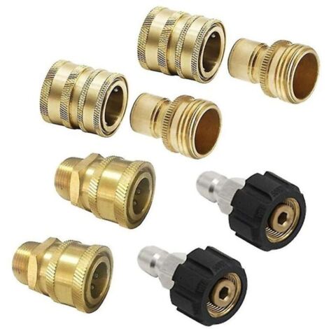 Kit adattatore a sgancio rapido M22 14 mm x 3/8" per idropulitrice ad alta pressione, spina a sgancio rapido ad alta pressione da 5000 PSI