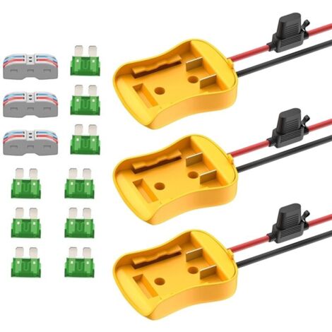 Kit adattatore per batteria Dewalt Power Wheels da 20 V, convertitore per cavi AWG 12, fusibili, connettori, confezione da 3