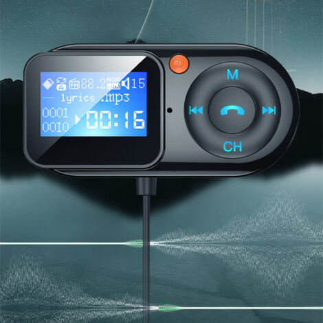 Kit adattatore vivavoce Bluetooth 5.0 per auto con trasmettitore FM e lettore MP3