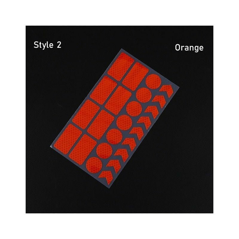 Image of Stickerslab - Kit adesivi rifrangenti alta visibilità per bici, monopattini, scooter, auto e passeggini Colore - Arancione