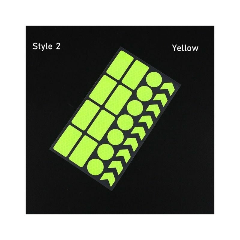 Image of Stickerslab - Kit adesivi rifrangenti alta visibilità per bici, monopattini, scooter, auto e passeggini Colore - Giallo