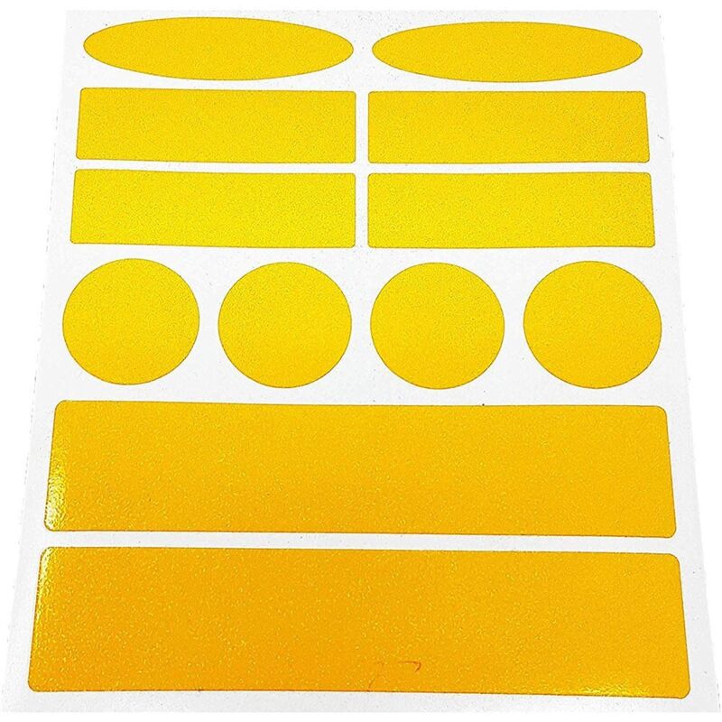 Kit Adesivi Rifrangenti per Bici, 14 x 16 cm - Colore: GIALLO