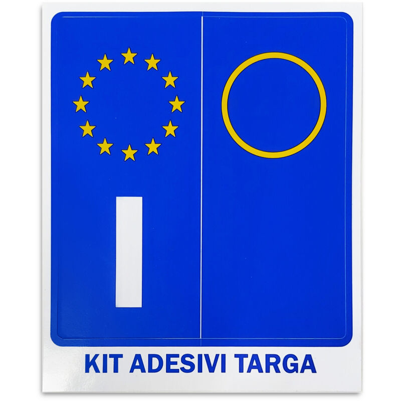 Kit Adesivi Targa Italia Rifrangenti, Set di 2, 44 x 98 mm