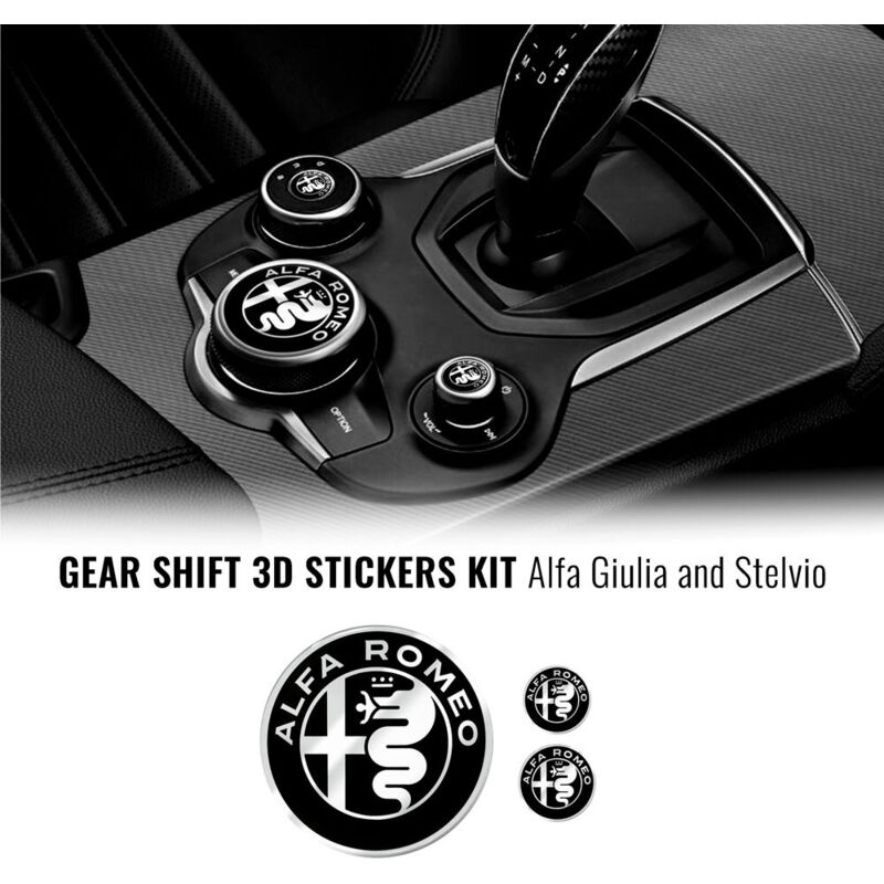 Kit Adesivo Alfa Romeo 3 Loghi per Interno Giulia Stelvio
