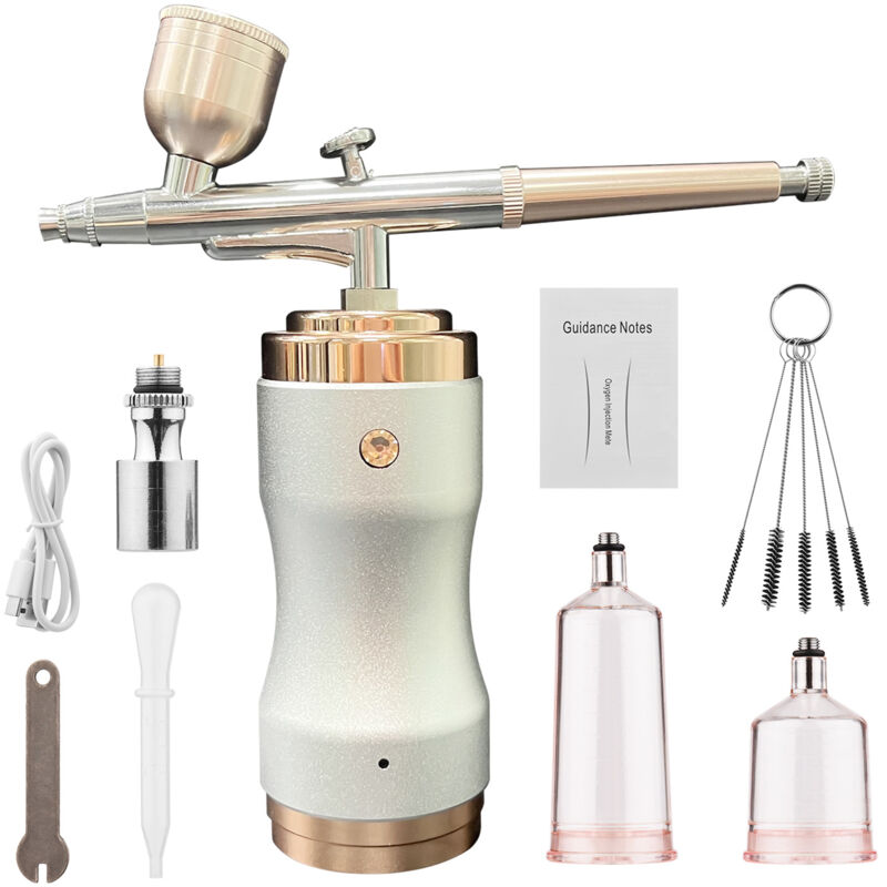Kit aérographe portable avec compresseur, stylo aérographe portatif sans fil, double action, pression réglable à 3 niveaux, batterie intégrée pour
