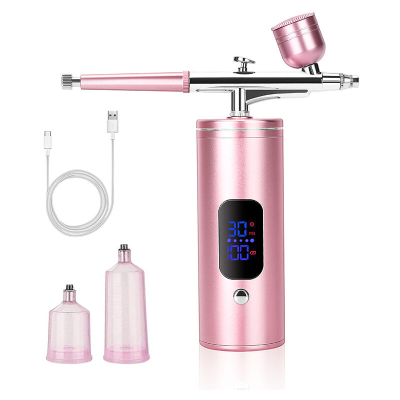 Kit Aerographe sans Fil: 38 PSI Pistolet Aérographe Portable Multifonctionnel avec écran LED, Airbrush Set pour Maquillage, Ongles, Peinture de Modèle
