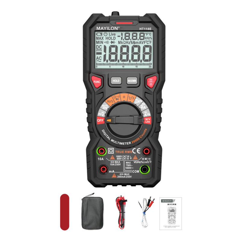 Multimètre numérique intelligent professionnel Tension Courant Résistance Fréquence Capacité Diode Température True RMS Capacité NCV Mesure Testeur
