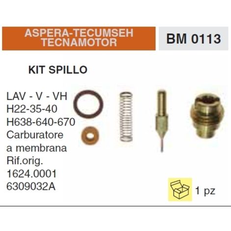 Kit aiguille carburateur moteur tracteur pelouse TECUMSEH LAV V VH 1624.0001