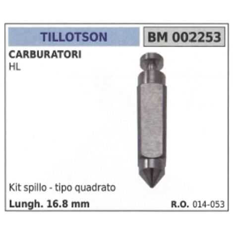 Kit aiguille carburateur type carré TILLOTSON HL tronçonneuse L=16.8 mm 014-053