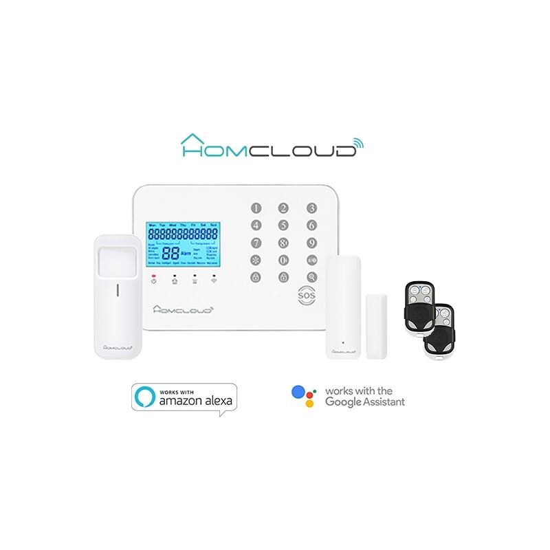 Homecloud - kit alarme antivol maison écran tactile composeur gsm alexa google home
