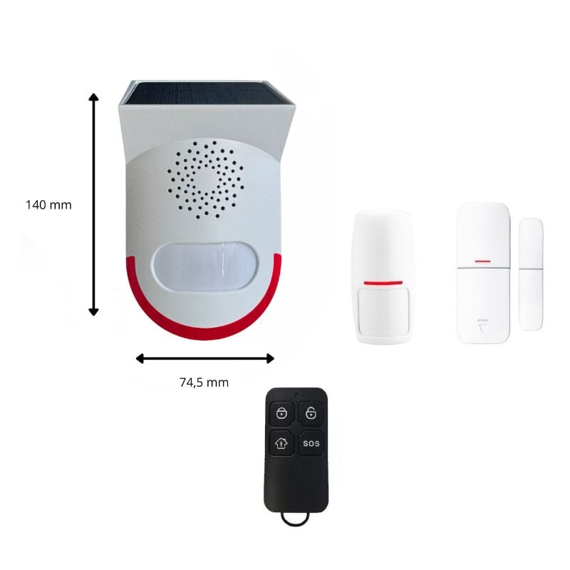 Lifebox - Kit alarme autonome extérieure solaire pour garage, chantier