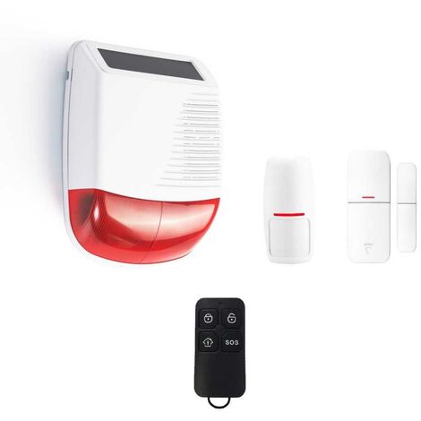 Kit alarme autonome extérieure solaire pour garage, chantier
