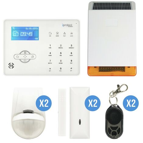 Kit Alarme GSM 06 avec sirène solaire - Iprotect Evolution - Blanc