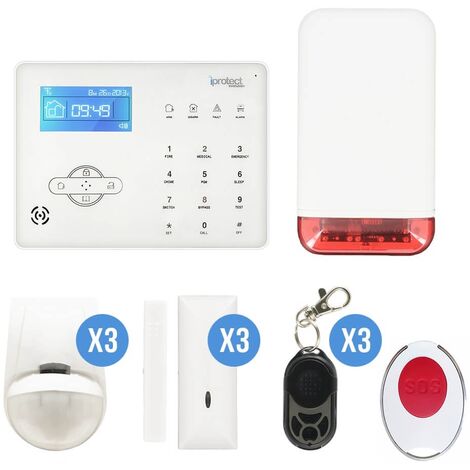 Kit Alarme GSM 15 et sirène autonome extérieure - Iprotect Evolution - Blanc